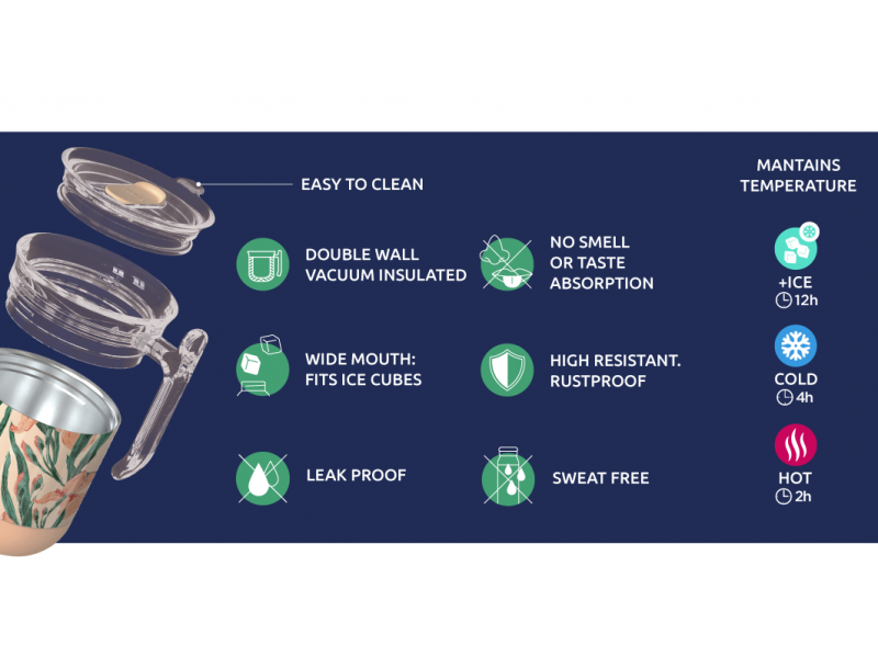 Nerezový termohrnek Wave Ivory 260 ml