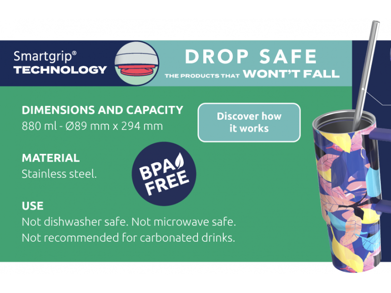 Nerezový termohrnek s brčkem Vibe Midnight Forest 880 ml