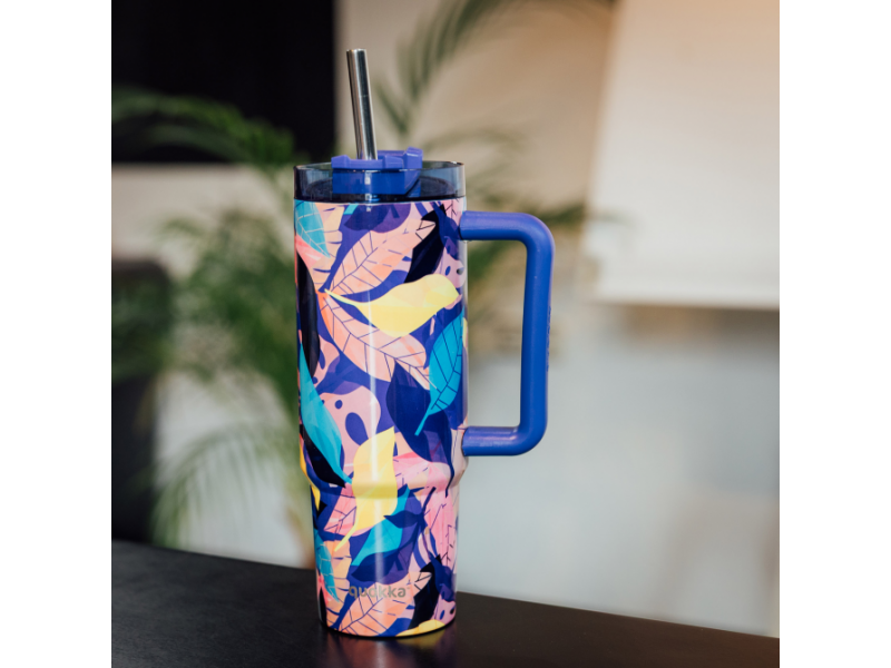 Nerezový termohrnek s brčkem Vibe Midnight Forest 880 ml