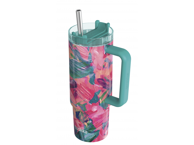 Nerezový termohrnek s brčkem Vibe Oil Petals 880 ml