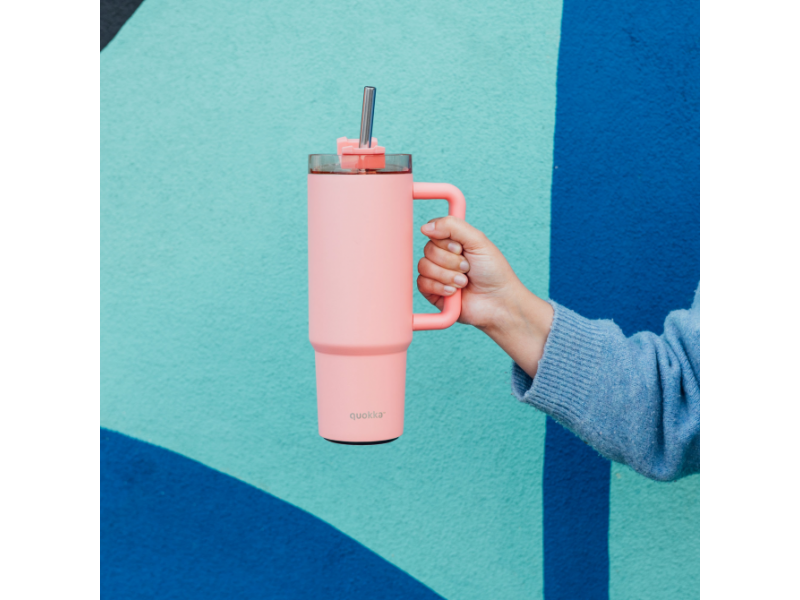 Nerezový termohrnek s brčkem Vibe Coral 880 ml