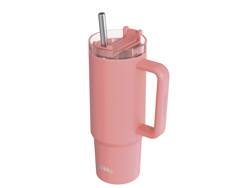 Nerezový termohrnek s brčkem Vibe Coral 880 ml