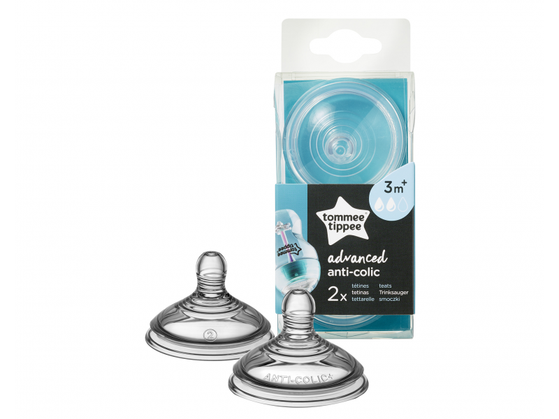 Tommee Tippee Náhradní savička C2N ANTI-COLIC, střední průtok 3+, 2ks