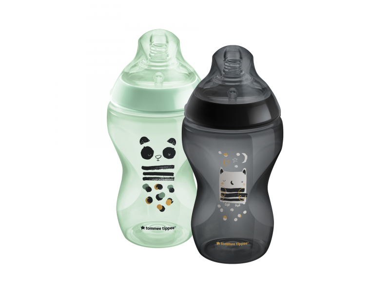 Tommee Tippee Kojenecká láhev s obrázky C2N, 2ks, 340ml, 3+m