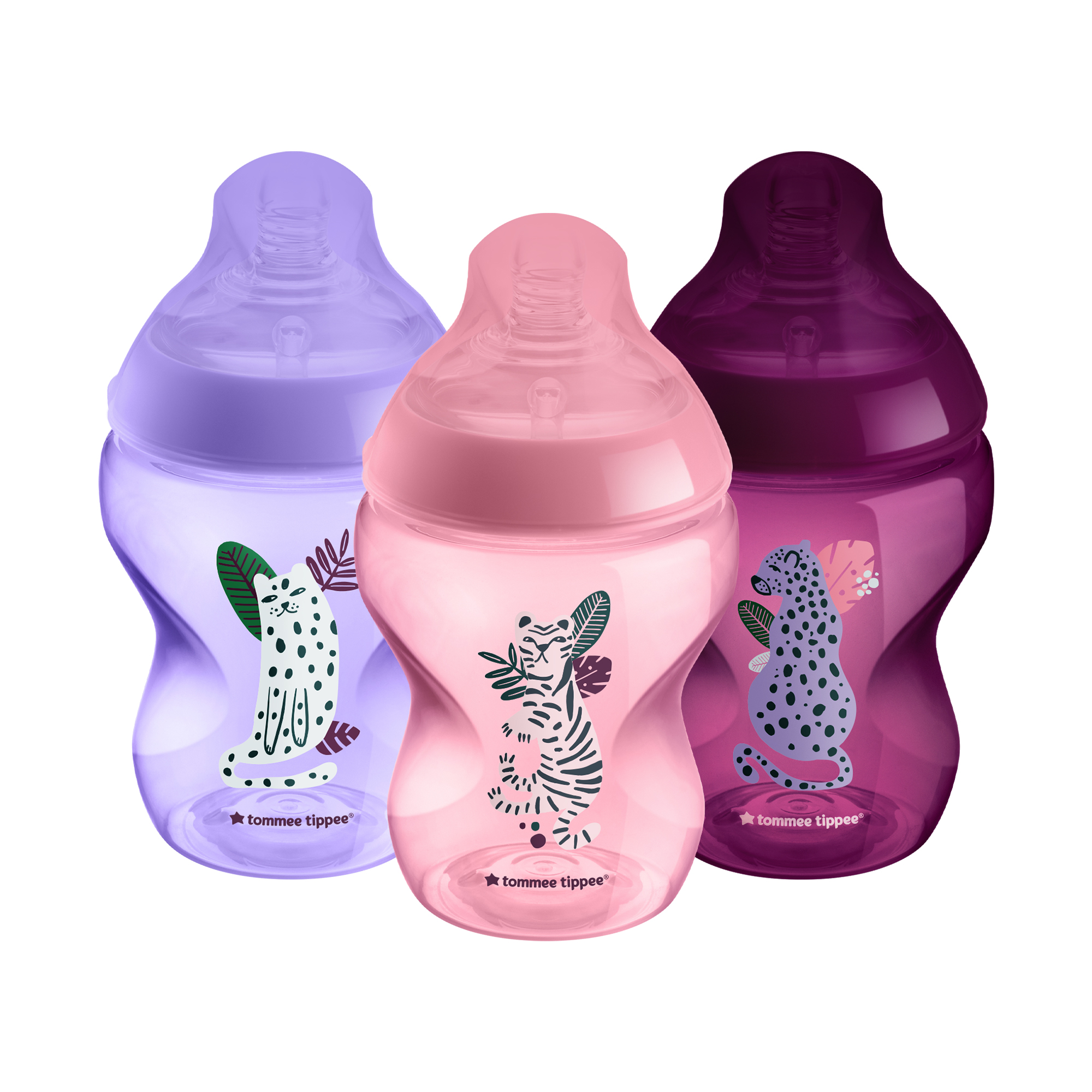 Dojčenská fľaša C2N Jungle Purple 260ml 3ks 0m+