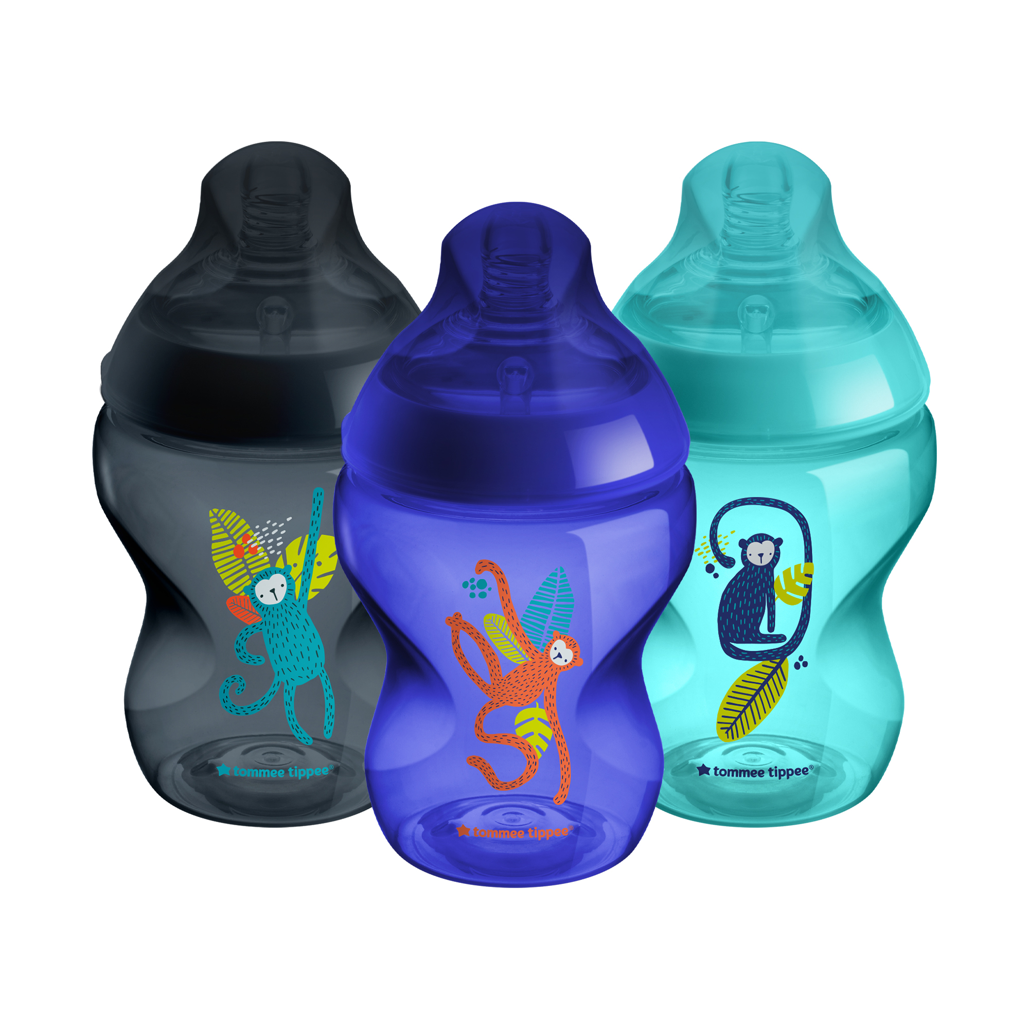 Dojčenská fľaša C2N Jungle Blue 260ml 3ks 0m+
