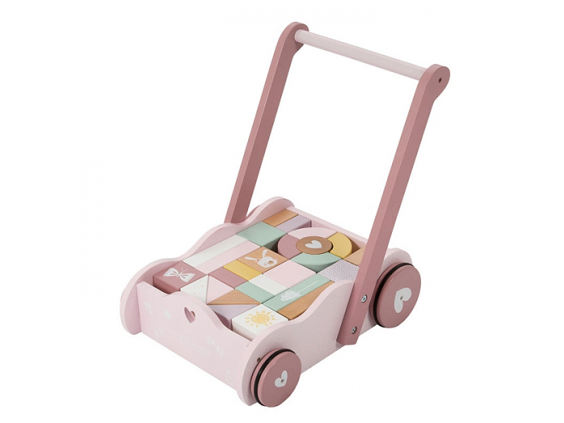 Little Dutch vozíček s kockami pink