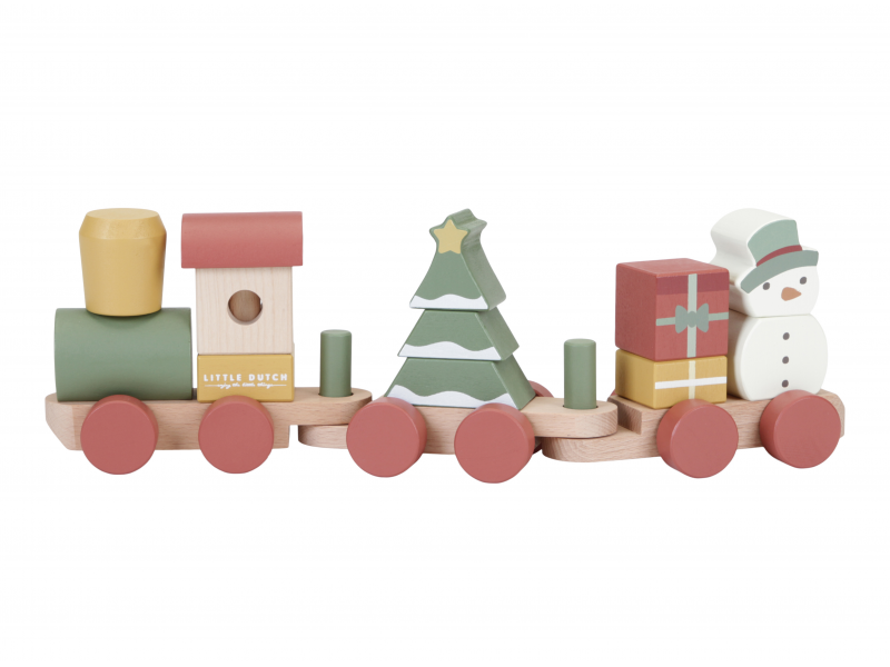 Vláček dřevěný vánoční
