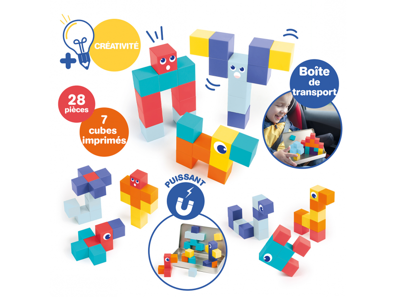 Magnetická stavebnice kostky 28 ks