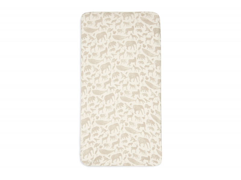 Prostěradlo napínací 120x60 cm Animals Nougat
