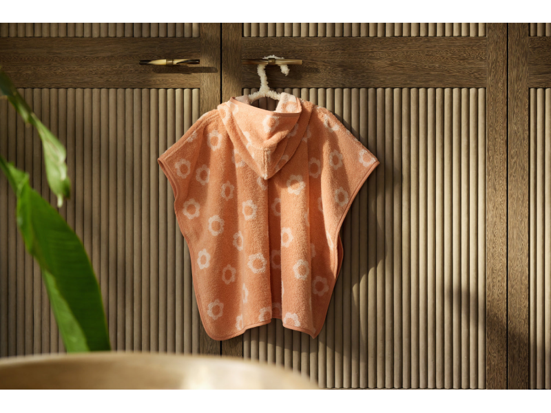 Osuška pončo froté Jacquard Flower