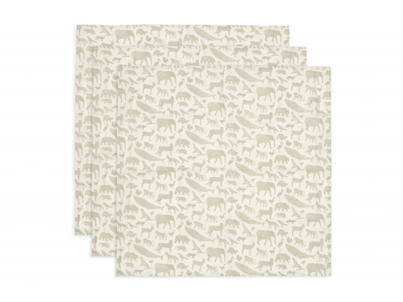 Pleny 3 ks 70x70 cm Animals Olive Green