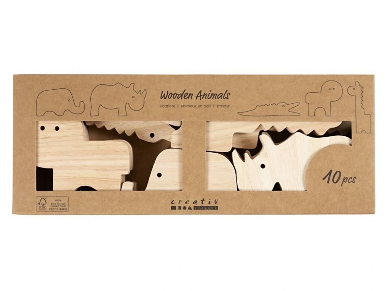 Kreativní sada Safari zvířata dřevěná
