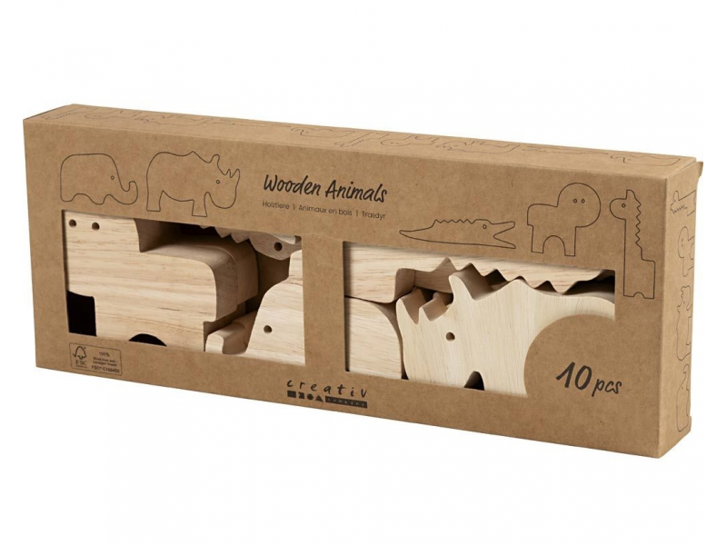 Kreativní sada Safari zvířata dřevěná
