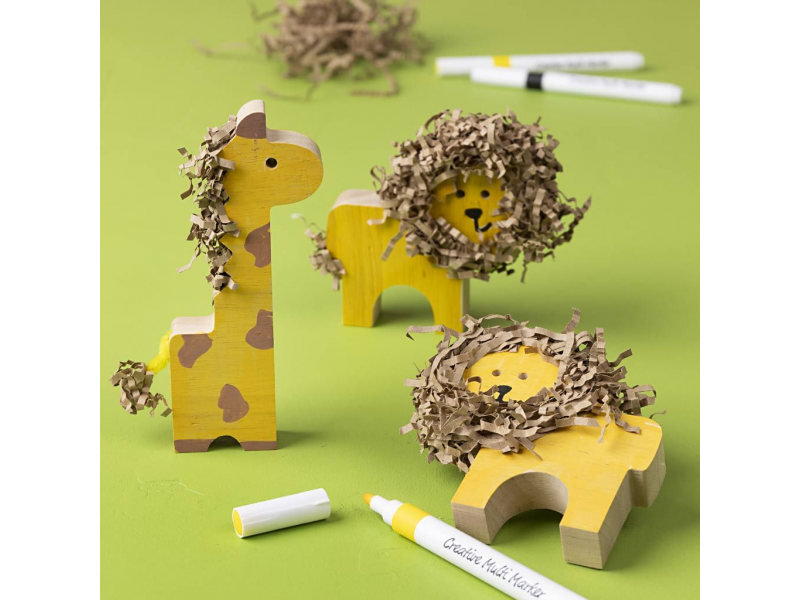 Kreativní sada Safari zvířata dřevěná