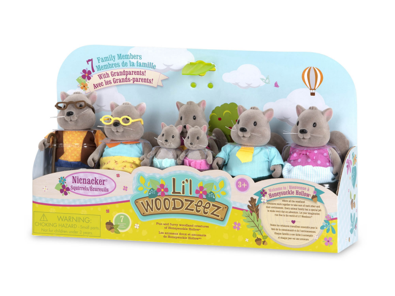 Rodina veverek s prarodiči Bustleberry