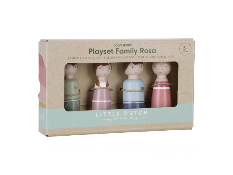 Sada dřevěných panenek Family Rosa