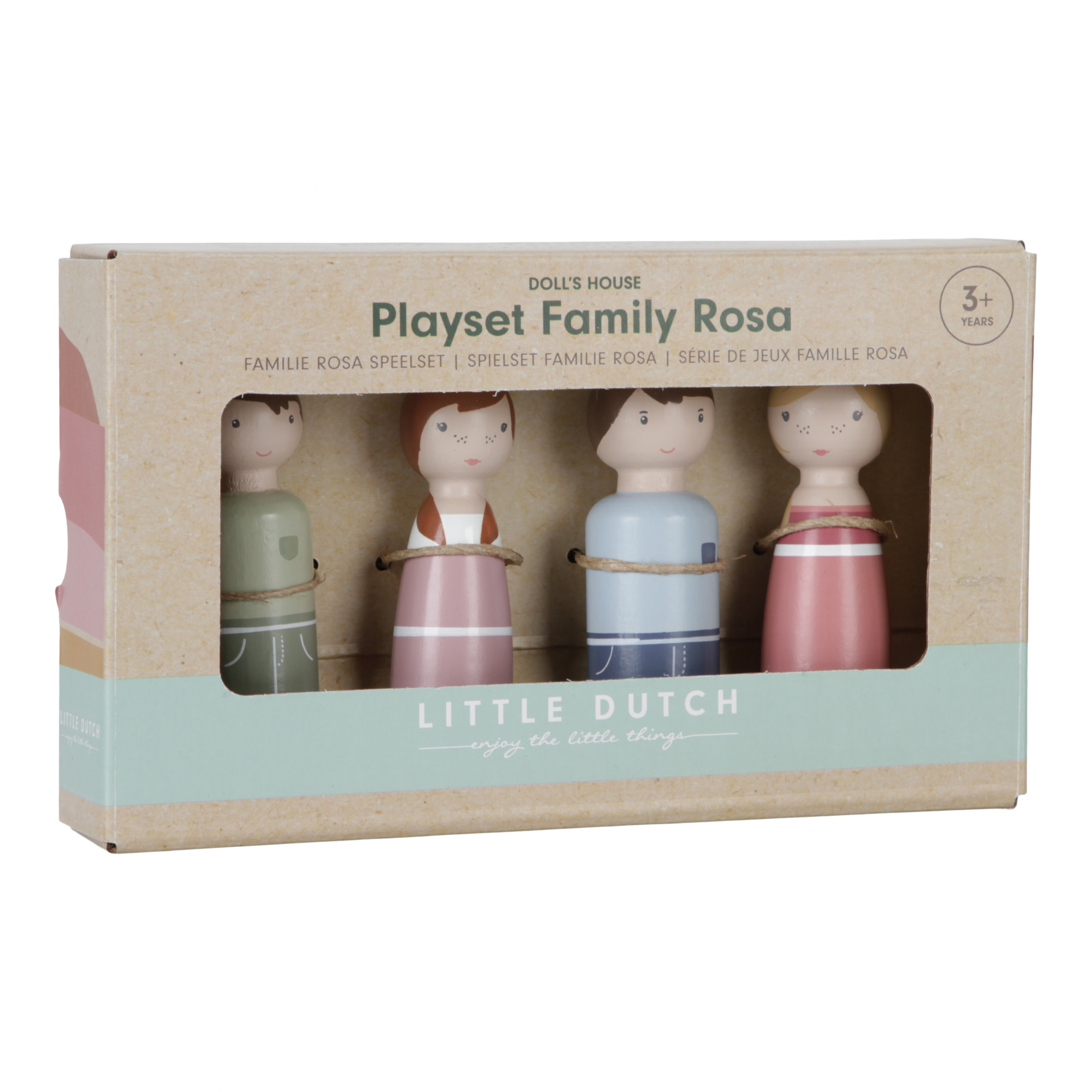 Sada dřevěných panenek Family Rosa