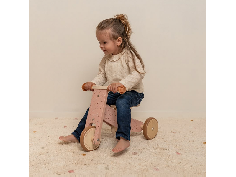 Odrážedlo tříkolka dřevěná Pink
