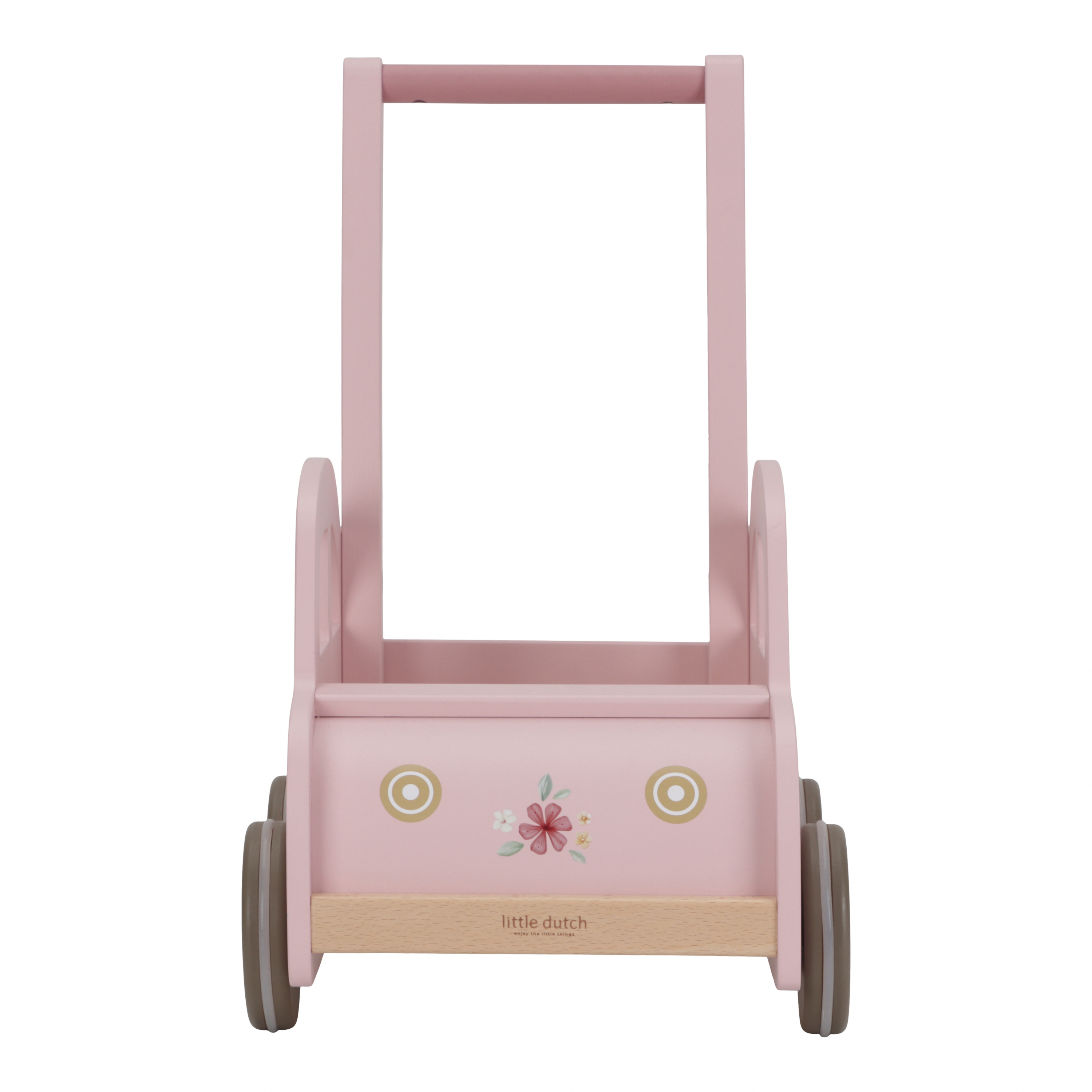 Chodítko auto dřevěné Pink