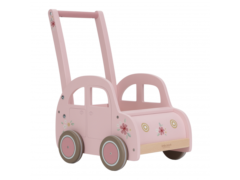 Little Dutch Chodítko auto drevené Pink