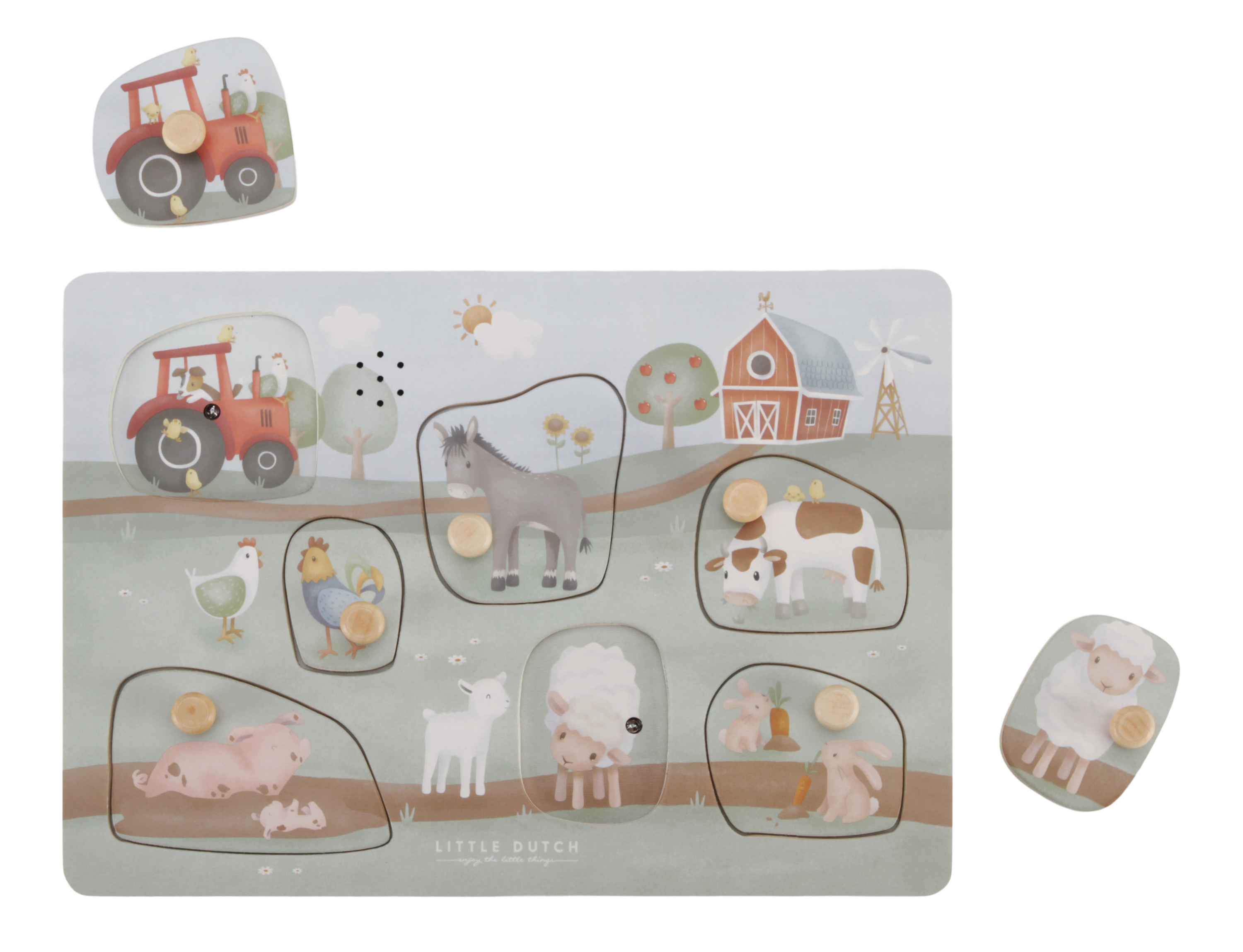 LITTLE DUTCH Vkládací puzzle se zvukem Farma