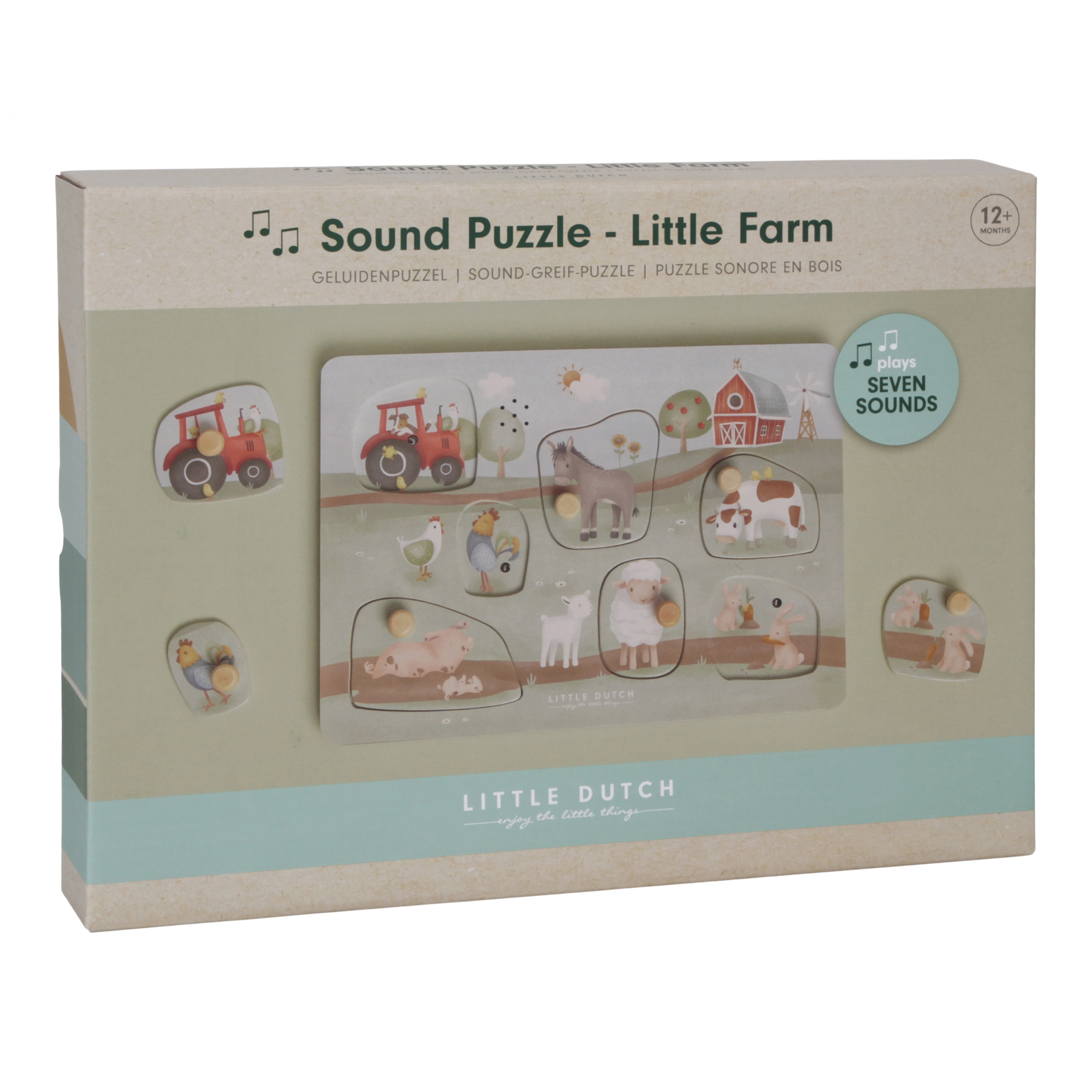 LITTLE DUTCH Vkládací puzzle se zvukem Farma
