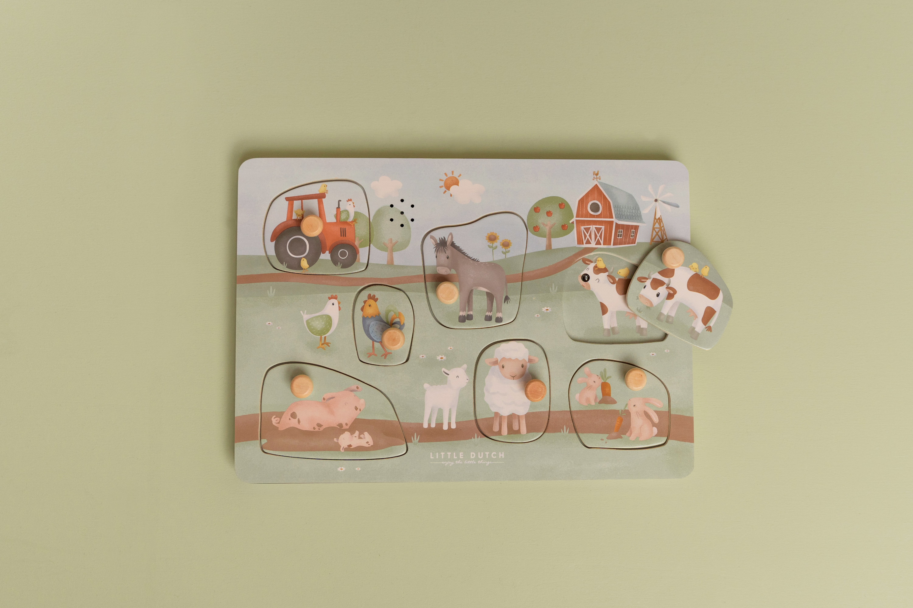 LITTLE DUTCH Vkládací puzzle se zvukem Farma