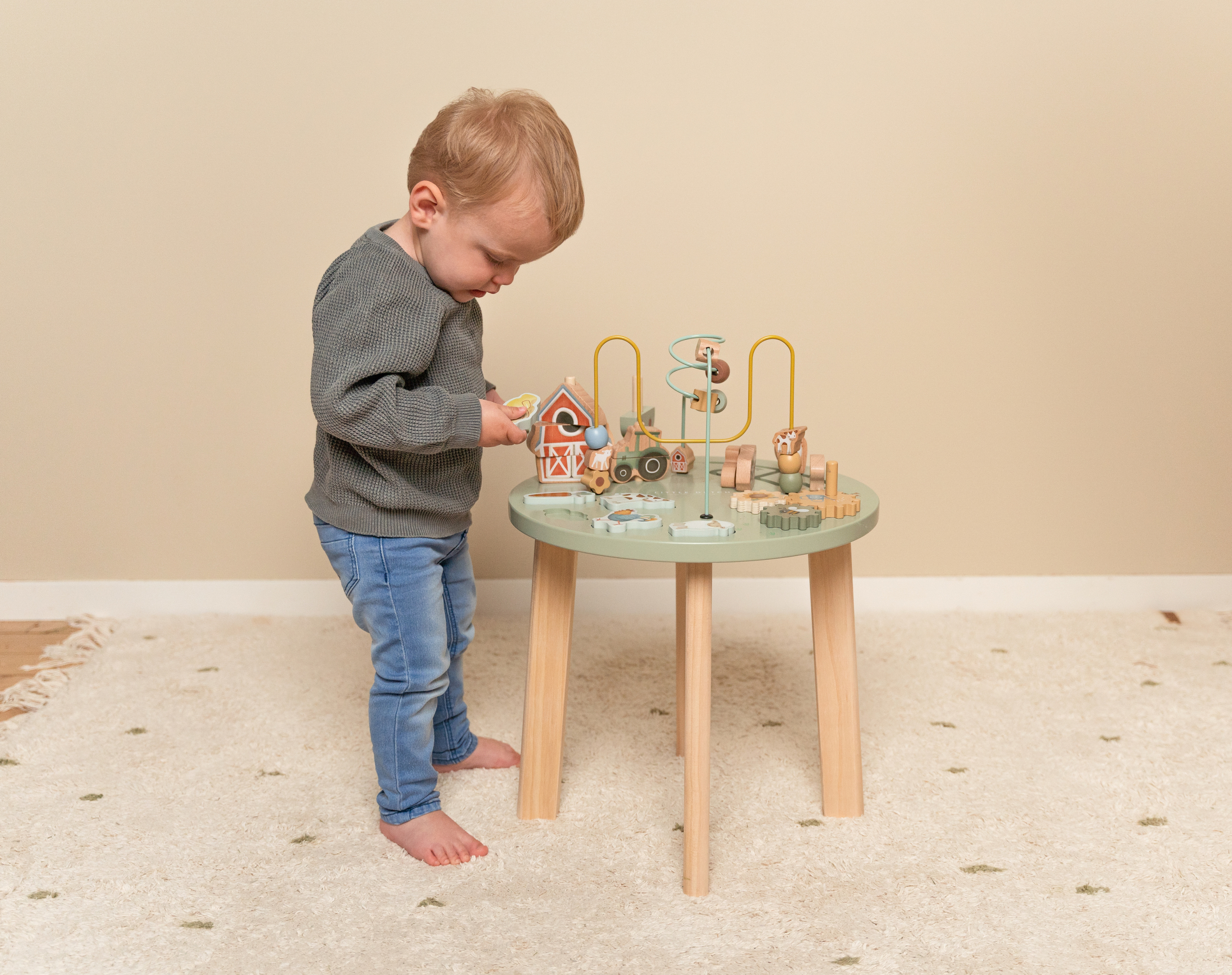 LITTLE DUTCH Stolek s aktivitami dřevěný Farma