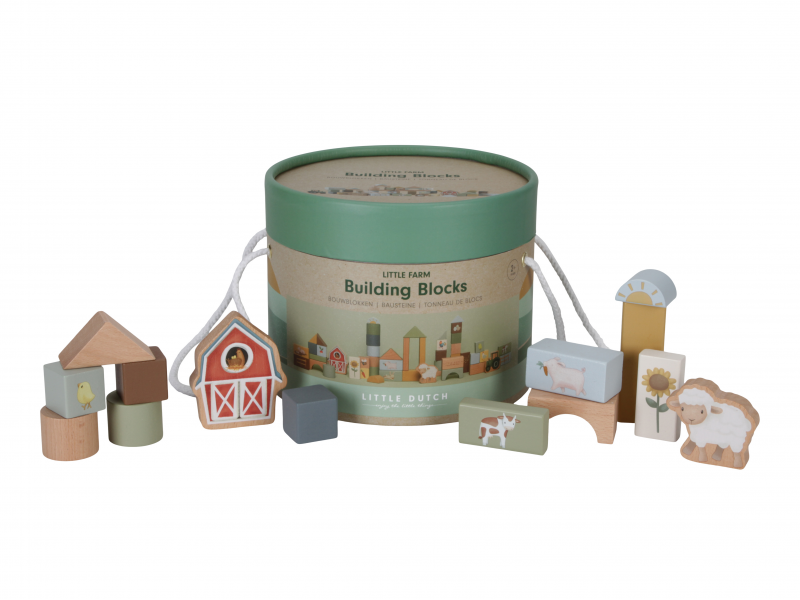 Kostky dřevěné 50 ks v tubě Farma