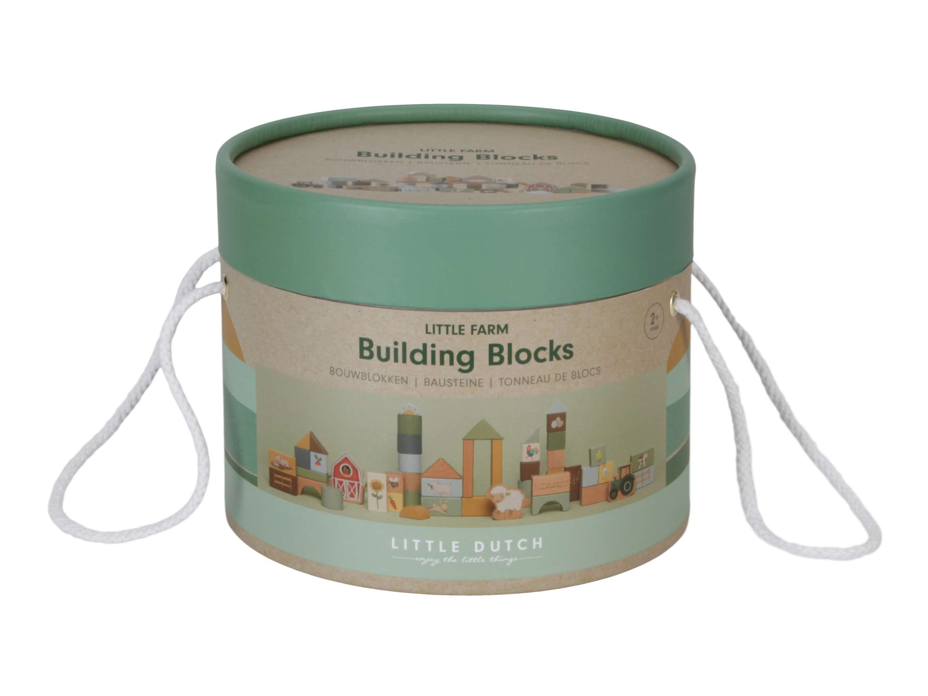 LITTLE DUTCH Kostky dřevěné 50 ks v tubě Farma