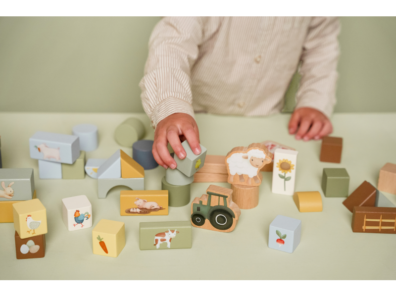 Kostky dřevěné 50 ks v tubě Farma