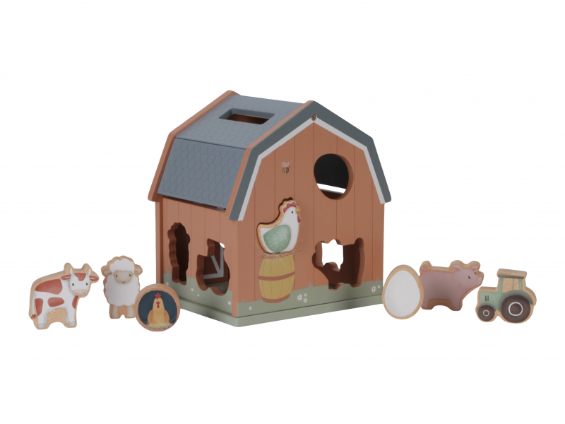 Domek s vkládacími tvary dřevěný Farma