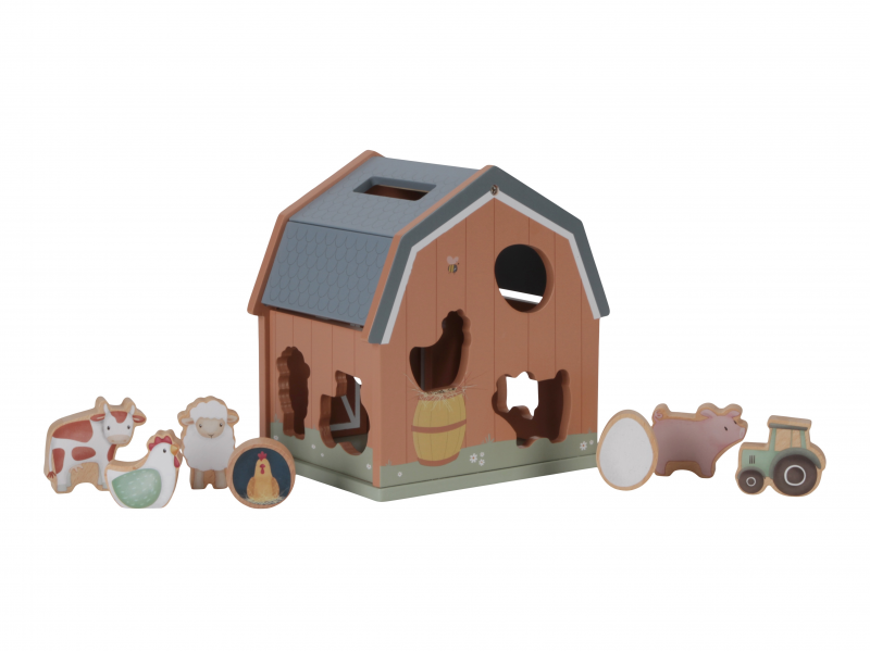 Domek s vkládacími tvary dřevěný Farma