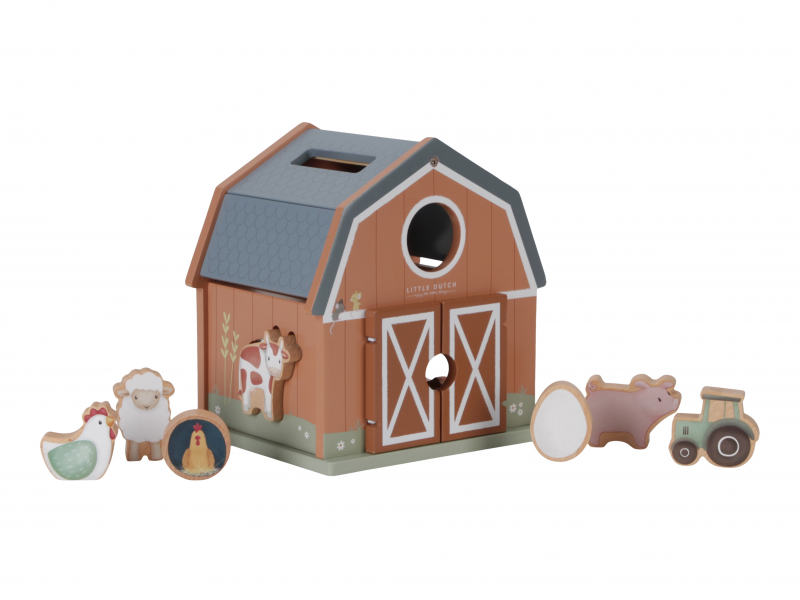 Domek s vkládacími tvary dřevěný Farma