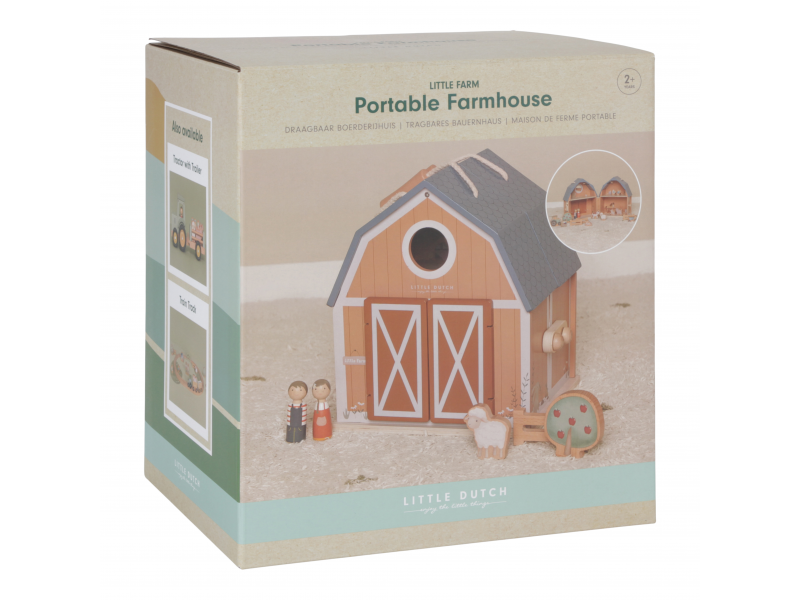Domeček pro panenky dřevěný přenosný Farma