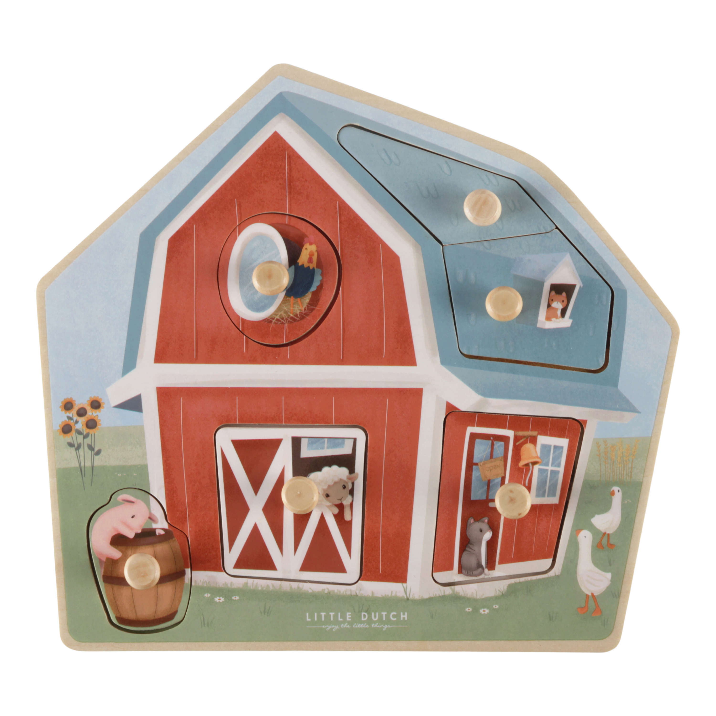 LITTLE DUTCH Vkládací puzzle dřevěné Farma
