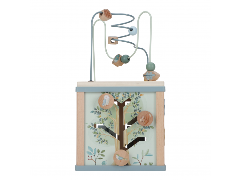 Kostka s aktivitami dřevěná Forest Friends