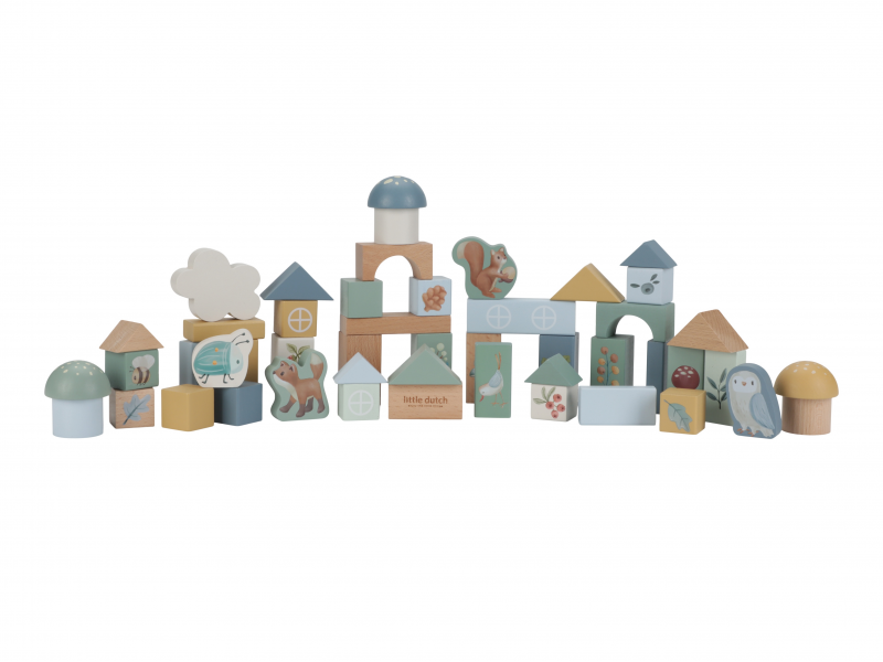 Kostky dřevěné 50 ks v tubě Forest Friends