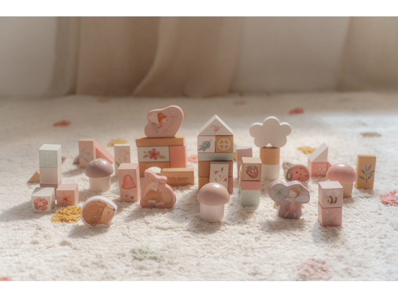 Kostky dřevěné 50 ks v tubě Fairy Garden