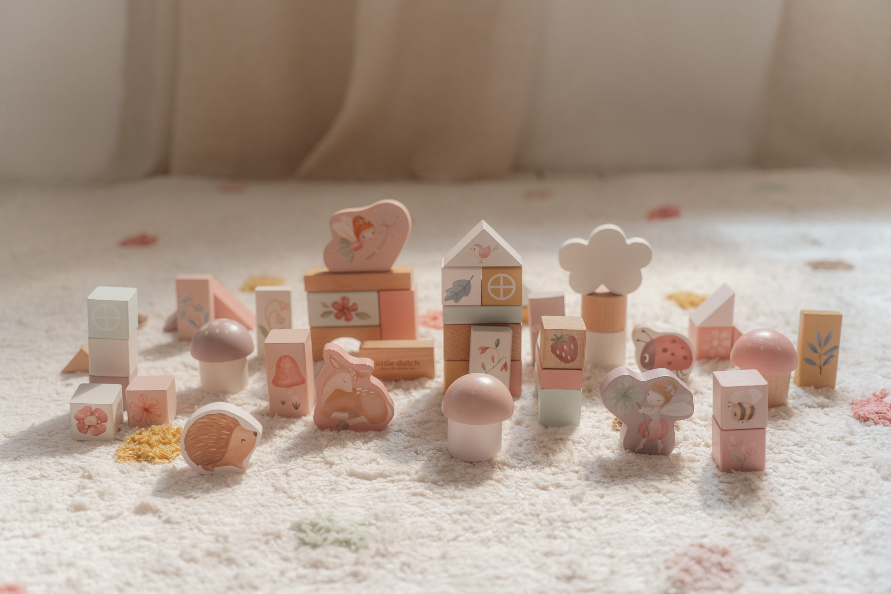 Kostky dřevěné 50 ks v tubě Fairy Garden