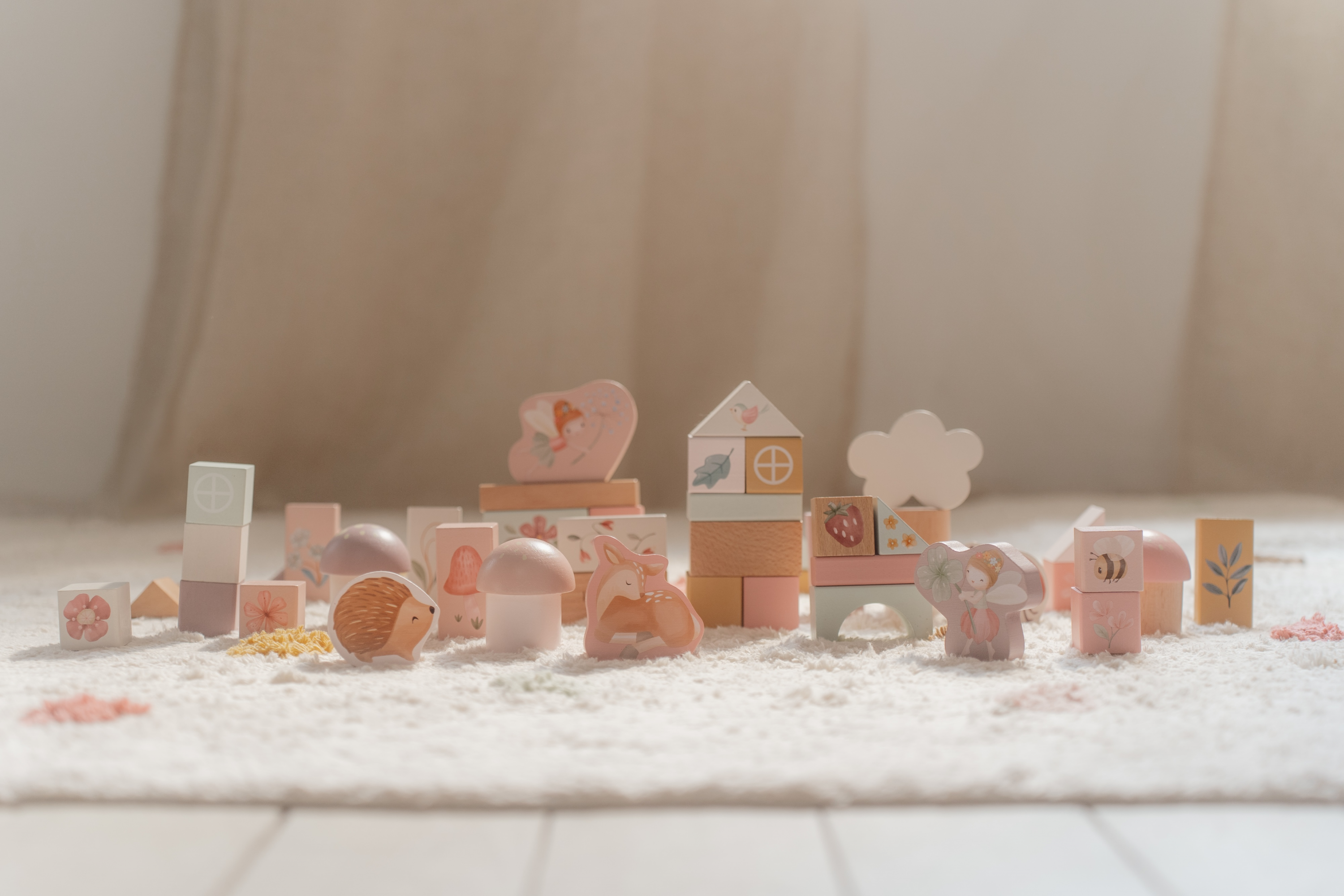 Kostky dřevěné 50 ks v tubě Fairy Garden