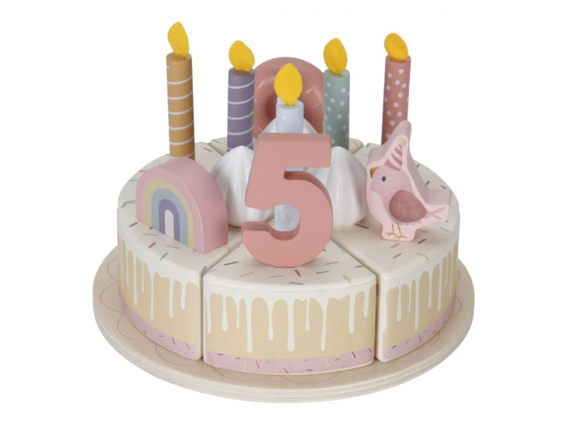 Narozeninový dort 26 dílů dřevěný Pink