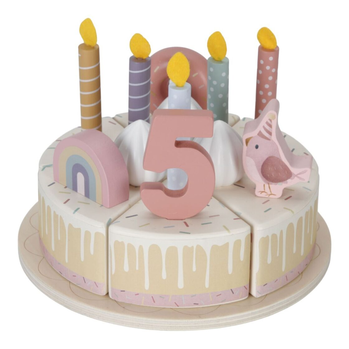 Narozeninový dort 26 dílů dřevěný Pink