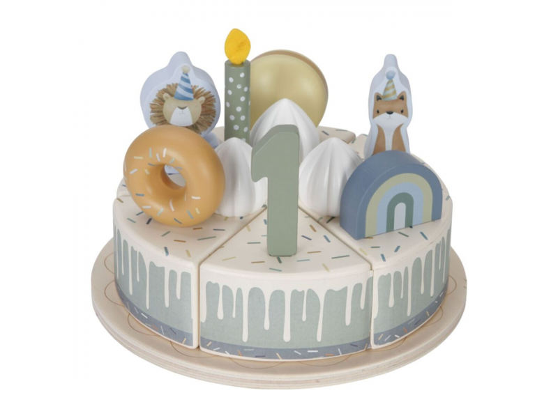 Narozeninový dort 26 dílů dřevěný Blue