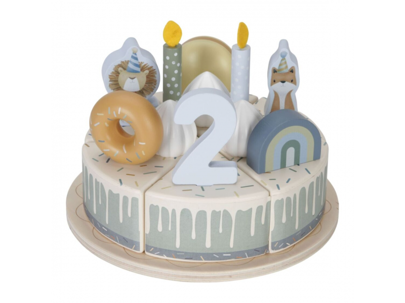 Narozeninový dort 26 dílů dřevěný Blue