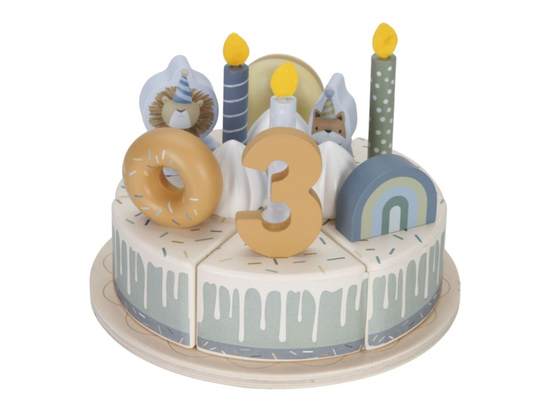 Narozeninový dort 26 dílů dřevěný Blue