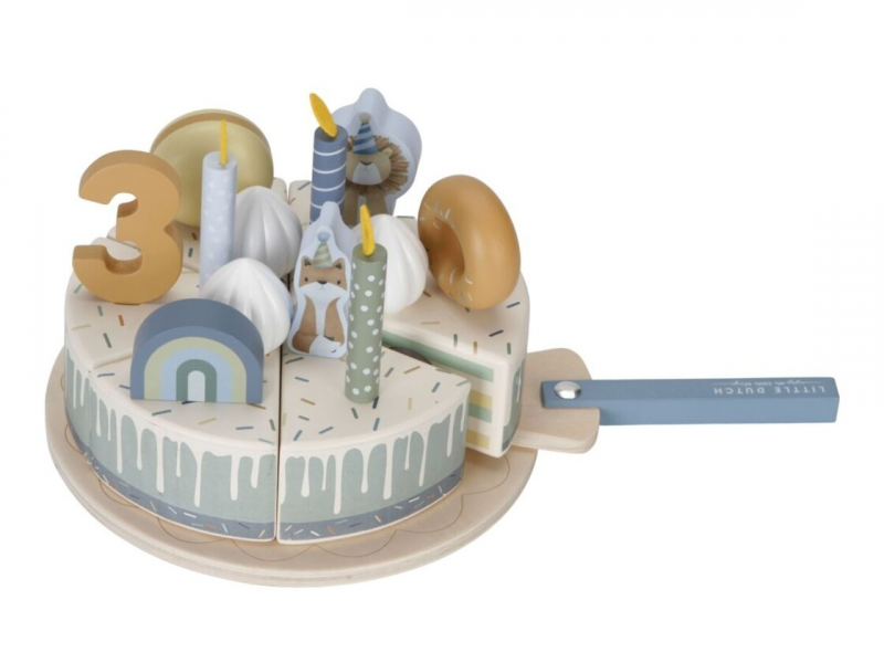 Narozeninový dort 26 dílů dřevěný Blue