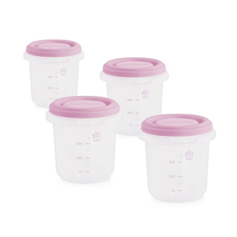 Poháriky na jedlo s viečkom Pink 4ks