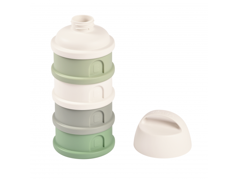 Sada kelímků na sušené mléko / svačinu Cotton White / Sage Green